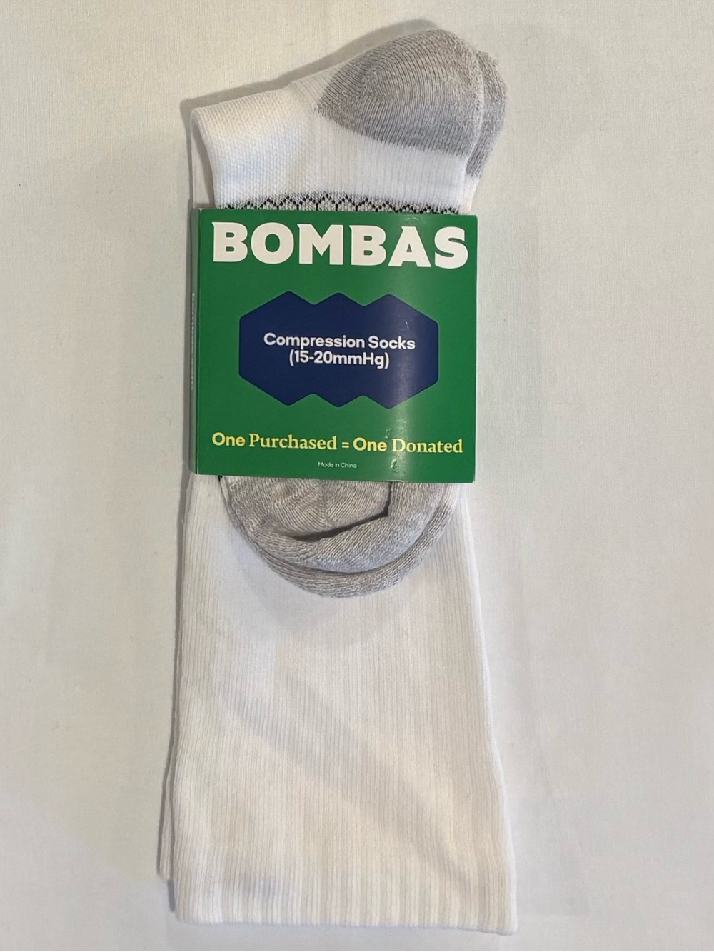 Bombas White Compression Knee Socks Size Small